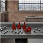 PrecisionGeek Moleté Pouce vis/Vis d'épaule Aluminium M6 x 10mm L-22mm Anodisé Rouge Lot de 4