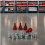 PrecisionGeek Moleté Pouce vis/Vis d'épaule Aluminium M6 x 10mm L-22mm Anodisé Rouge Lot de 4