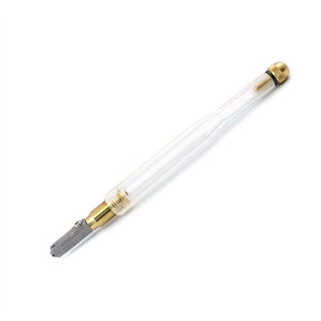 Toyo Huile en verre Cutter – Angle de coupe 138 ° – Tête étroite – Poignée en plastique transparent – Tc 1p