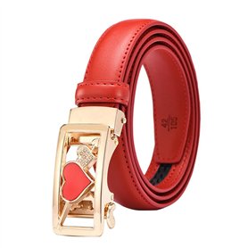 Femmes Ceinture Ratchet Ceintures en Cuir Véritable pour Les Dames Jeans avec Ceinture Automatique Coeur d'or Boucle avec Réglab