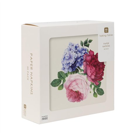 50 x jolies serviettes en papier florales Serviettes jetables douces décorations de fête de thé de l'après-midi anniversaire