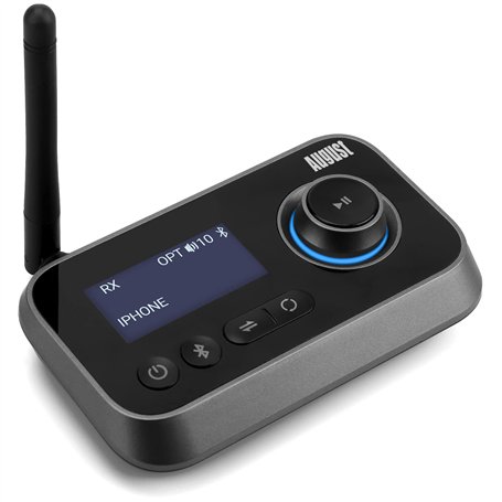 Émetteur Audio Bluetooth 5.0 2 en 1 pour TV PC Casque HiFi Haut-Parleur August MR280 Adaptateur avec Bypass Faible Latence Multi