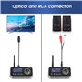 Émetteur Audio Bluetooth 5.0 2 en 1 pour TV PC Casque HiFi Haut-Parleur August MR280 Adaptateur avec Bypass Faible Latence Multi