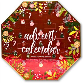 SGM Calendrier de l'Avent 2024 – Bougies chauffe-plat parfumées de Noël pour les amateurs de parfum d'intérieur | Calendrier de