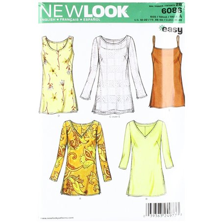 New Look NL6086 Patron de Couture Tee-Shirt 22 x 15 cm
