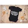 Bullshirt Pyjama grenouillère à manches courtes pour bébé avec l'inscription Joueur 3 est entré dans le jeu