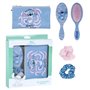 Disney Stitch Ensemble d'accessoires de beauté pour fille avec brosse à cheveux + trousse de maquillage + 2 chouchous Stitch Cof