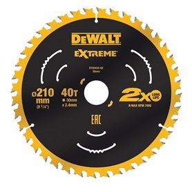 DEWALT DT20433-QZ Lame de scie circulaire 210 x 30 x 2.4 mm Nombre de dents: 40 1 pc(s)
