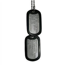 Graphotype™ PLAQUES Militaires - Lot de Deux plaques personnalisées de Style Militaire avec chaîne Boule & Silencieux (Lire LA D
