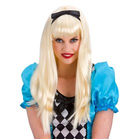Ladies Storybook Alice Blonde Wig Fairytale Fancy Dress