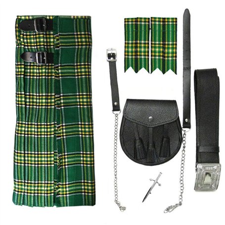 Tartanista - Ensemble kilt 5 pièces Honour Of Scotland - homme - irlandais - Tour de taille 86cm longueur 61cm