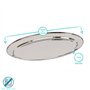 Argon Tableware 1x 60cm x 41cm Plateau de Service Ovale en Acier Inoxydable - Grand Fête Dîner Collation Buffet Nourriture Sandw