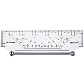 Règle Roulante 25 cm - Règle Parallèle Roulante - Règle Architecte - Règle de Dessin Technique Rapporteur - Règle de Roulement D