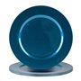 Argon Tableware 6 pièce métallique Chargeur microplaques - Fini métallique - 33cm - Bleu