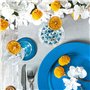 Argon Tableware 6 pièce métallique Chargeur microplaques - Fini métallique - 33cm - Bleu