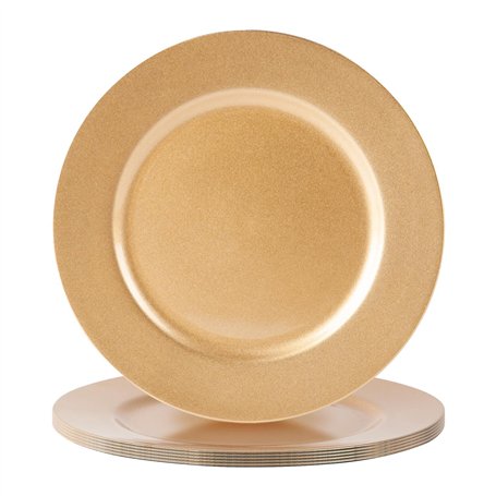 Argon Tableware 6 pièce métallique Chargeur microplaques - Fini métallique - 33cm - Or