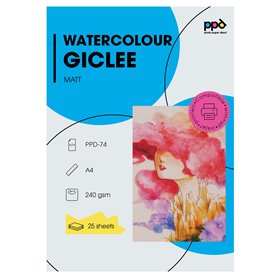 PPD 25 x A4 Papier Photo Aquarelle PREMIUM