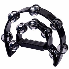 igadgitz Xtra U7236 Tambourin Double Demi-Lune - Noir