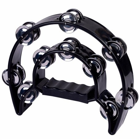 igadgitz Xtra U7236 Tambourin Double Demi-Lune - Noir