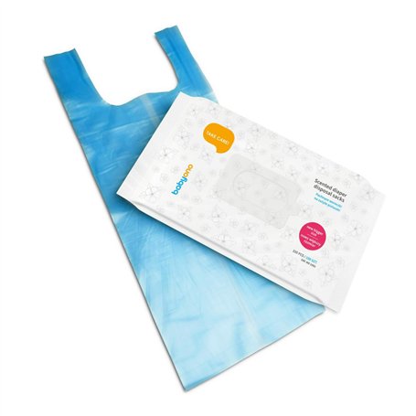 Sacs à couches jetables parfumés pour bébé - Hygiénique - Avec poignée à nouer - Sacs à déchets pour animaux domestiques