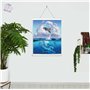 3D LiveLife Affiche Murales lenticulaires Symphonie de Dauphins de Deluxebase. Poster Océan 3D sans Cadre. Décoration Murale Par
