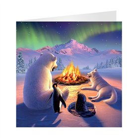 3D LiveLife Deluxebase Carte vierge avec image lenticulaire 3D et enveloppe Carte de vœux Motif chaleur et lueur Idéal pour tout