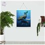 3D LiveLife Affiche Murales Lenticulaires Baleine Bleue de Deluxebase. Poster Océans 3D sans cadre. Décoration Murale Parfaite. 