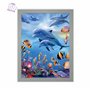 3D LiveLife Affiche murales lenticulaires Hippocampes de Deluxebase. Poster Récif Corallien 3D sans cadre. Décoration murale par