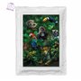 3D LiveLife Affiche murales lenticulaires Amis de la Jungle de Deluxebase. Poster jungle 3D sans cadre. Décoration murale parfai