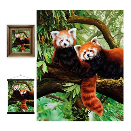 3D LiveLife Affiche murales lenticulaires Panda Roux de Deluxebase. Poster Faune 3D sans cadre. Décoration murale parfaite. Oeuv