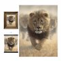 3D LiveLife Affiche Murales Lenticulaires Course du Lion Deluxebase. Poster Lion 3D sans Cadre. Décoration Murale Parfaite. Oeuv