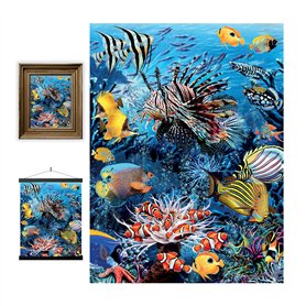 3D LiveLife Affiche Murales lenticulaires Les Merveilles du Récif de Deluxebase. Poster Océan 3D sans Cadre. Décoration murale.