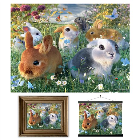 3D LiveLife Affiche Murales Lenticulaires Lapins de Deluxebase. Poster Lapin 3D sans Cadre. Décoration Murale Parfaite. Oeuvre O