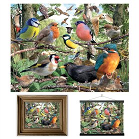 3D LiveLife Affiche murales lenticulaires Maison de la Nature de Deluxebase. Poster Oiseau 3D sans cadre. Décoration murale parf