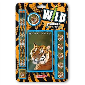 Wild Stationery Set - Tigre de Deluxebase. Ces Kits de Fournitures Scolaires Amusants comprennent 2 Crayons