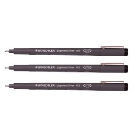 Staedtler Pigment liner stylo à pointe fine Dessin Croquis de rédaction Stylos 0