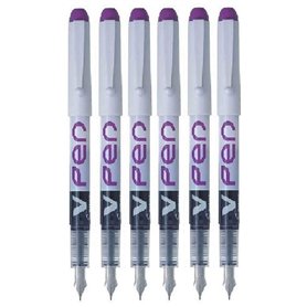 Pilot Stylo Violet/Violet V Stylo plume jetable Taille M Line svpn-4 W d'encre liquide (Lot de 6)