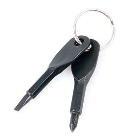 TRIXES Outil Porte-Clés Noir Tournevis Phillips et Plat