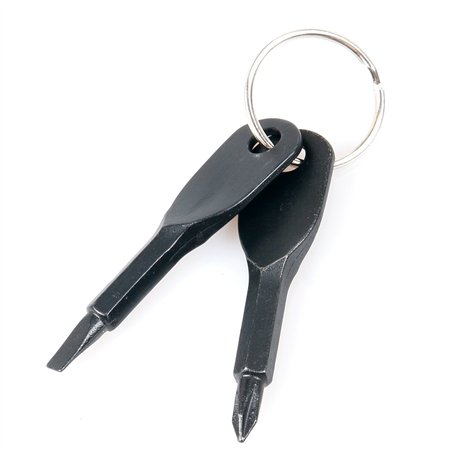 TRIXES Outil Porte-Clés Noir Tournevis Phillips et Plat