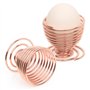 TRIXES 2 x Coquetiers Roses Or Fil d'acier Spirale Ressort