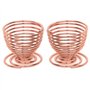 TRIXES 2 x Coquetiers Roses Or Fil d'acier Spirale Ressort