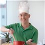 TRIXES Chapeau de chef élastique blanc - Pour la cuisine et la pâtisserie ou une superbe pièce de costume - Paire avec tablier e