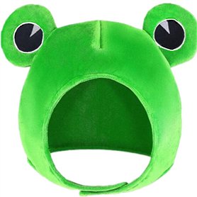 TRIXES Chapeau Grenouille avec Grands Yeux Fantaisie - Costume Fantaisie - Bandeau Crochet et Boucle en Peluche - Accessoires de