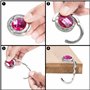 Kurtzy Lot de 6 Crochet Sac à Main Portable - Crochet Attache Sac Pliable Argenté - Porte Sac à Main Pliable en Métal pour Table