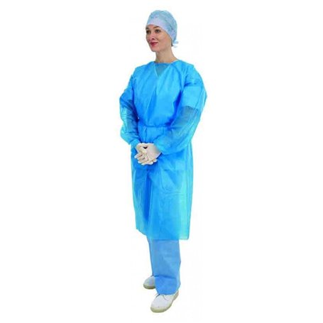Premier (5525) - Lot de 10 blouses bleues fluides - Manches longues - Jetables
