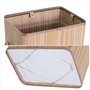 HOMCOM Panier à linge corbeille à linge bac à linge bambou pliable couvercle sac amovible 3 poignées PU 40L x 30l x 60H cm beige