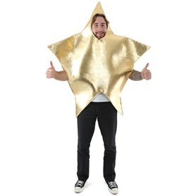 I LOVE FANCY DRESS - Costume de Noël pour adulte - Costume d'étoile grand doré avec trous pour le visage et les bras - Unisexe -
