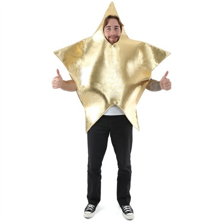 I LOVE FANCY DRESS - Costume de Noël pour adulte - Costume d'étoile grand doré avec trous pour le visage et les bras - Unisexe -