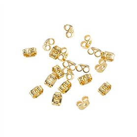 Boucles d'oreilles papillon plaque or Bouchons arriere Scroll 4 mm