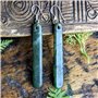 81stgeneration Boucles d'Oreilles Maori 925 Argent Sterling Roche Verte Sculptée pour Femmes…